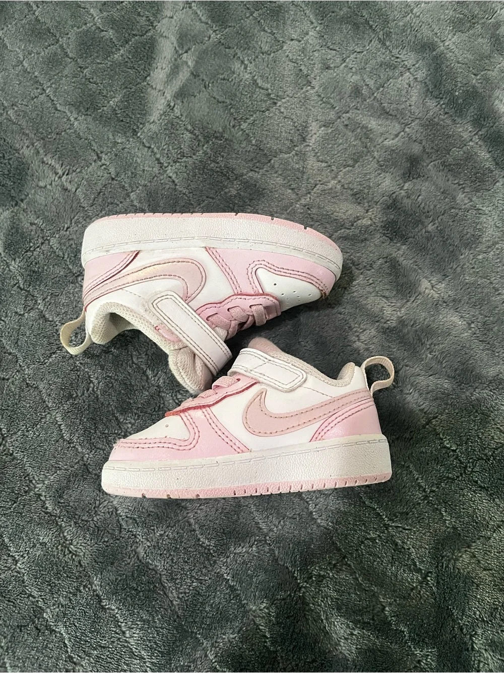 Nike AirForce Kids baby Pink White Hook-and-Loop Sneakers 5C